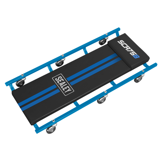 Sealey SCR75B American-Style Deluxe Creeper 36" with Steel Frame & 6 Wheels - Blue
