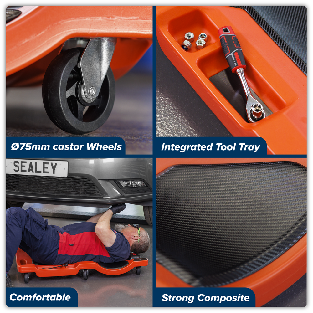 Sealey SCR80HD Composite Padded Creeper with 6 Wheels - additional view 5