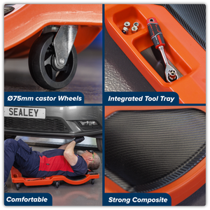 Sealey SCR80HD Composite Padded Creeper with 6 Wheels - additional view 5