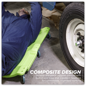 Sealey SCR80HV Composite Creeper with 6 Wheels - Hi-Vis Green - additional view 5