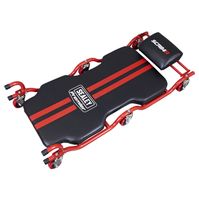 Sealey SCR84 Deluxe Steel Creeper with 6 Wheels & Headrest