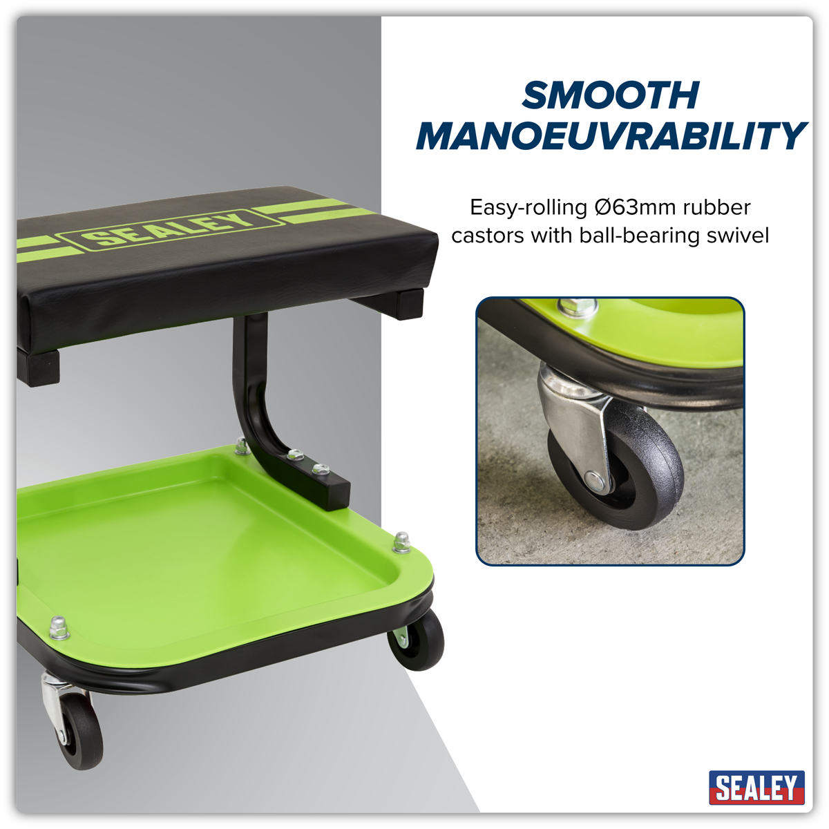 Sealey SCR9HV Mechanic's Utility Seat - Green - additional view 10