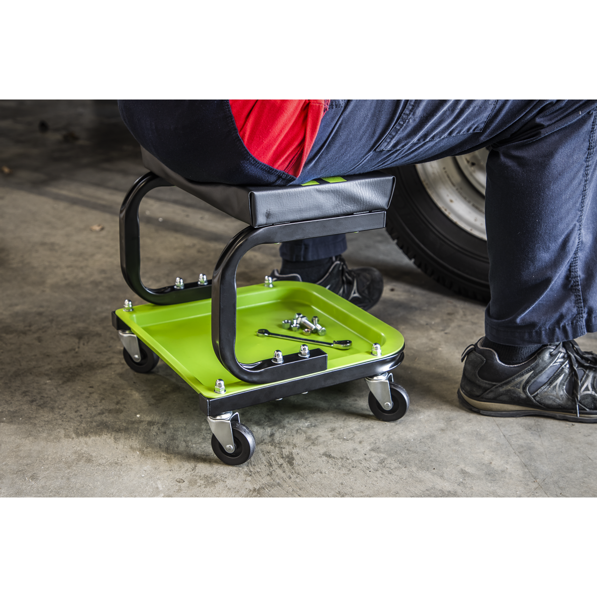 Sealey SCR9HV Mechanic's Utility Seat - Green - additional view 6