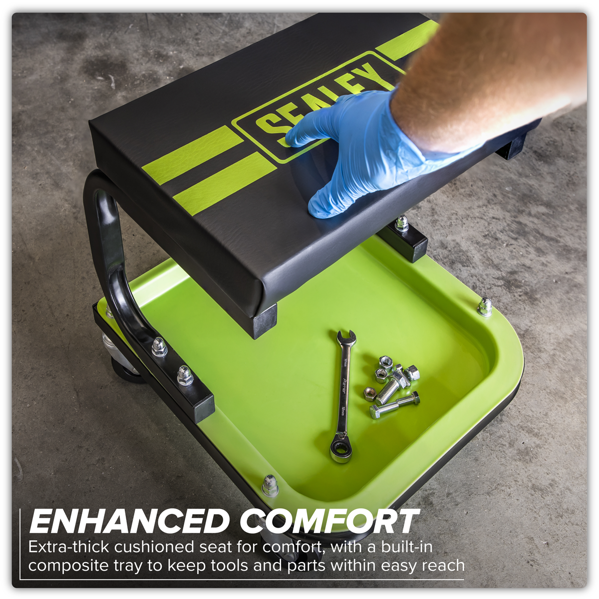 Sealey SCR9HV Mechanic's Utility Seat - Green - additional view 9