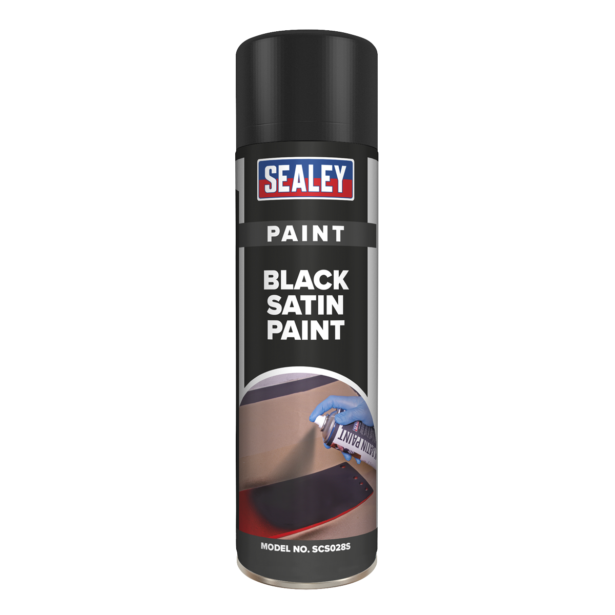 Sealey SCS028S Satin Paint 500ml - Black