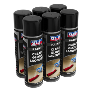 Sealey SCS065 Gloss Lacquer 500ml, Clear - Pack of 6 - additional view 3