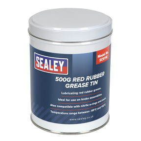 Sealey SCS110 Red Rubber Grease Tin 500g