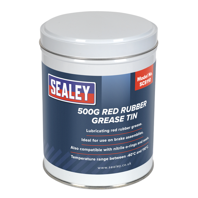 Sealey SCS110 Red Rubber Grease Tin 500g