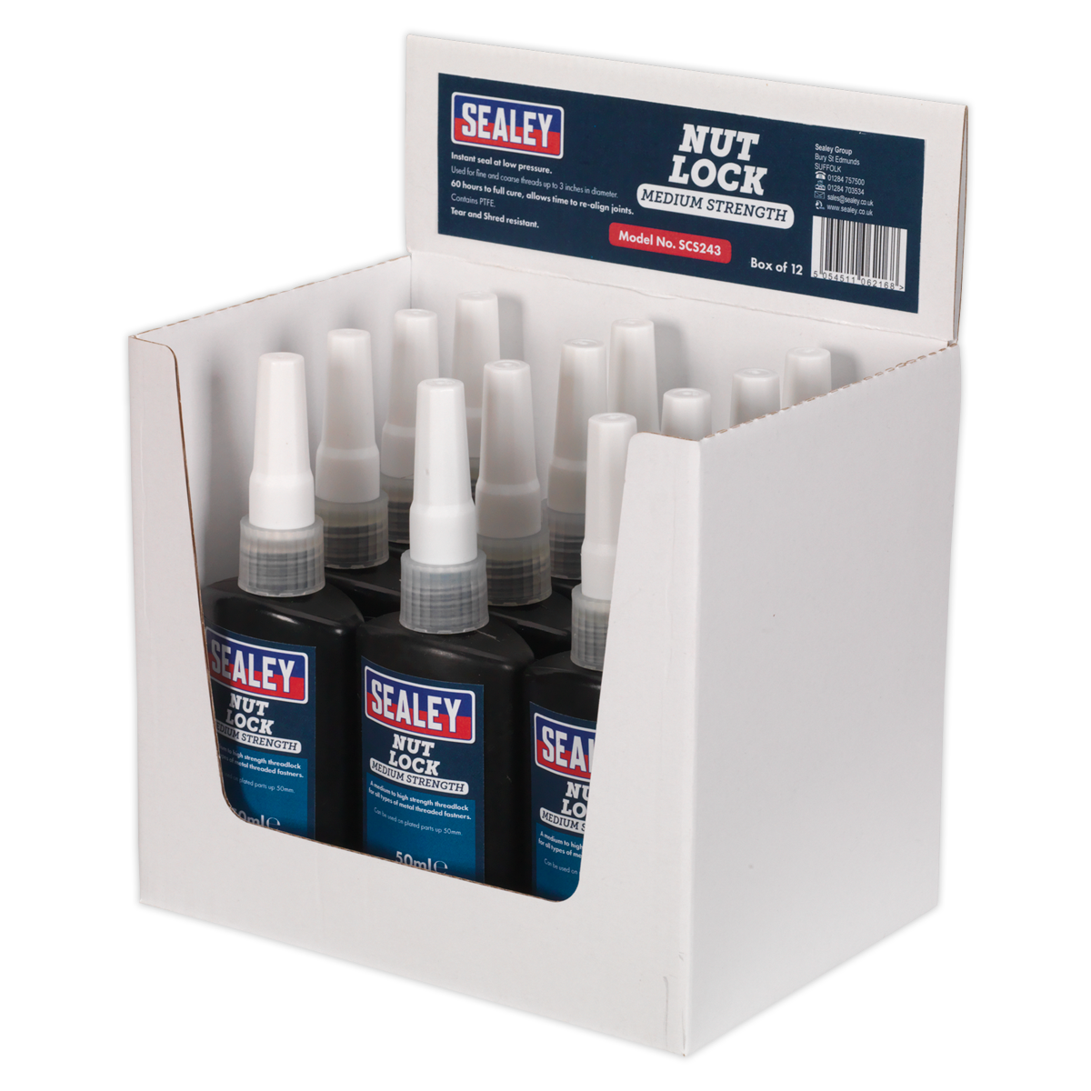 Sealey SCS243 Medium Strength Nut Lock 50ml - Pack of 12 - additional view 2