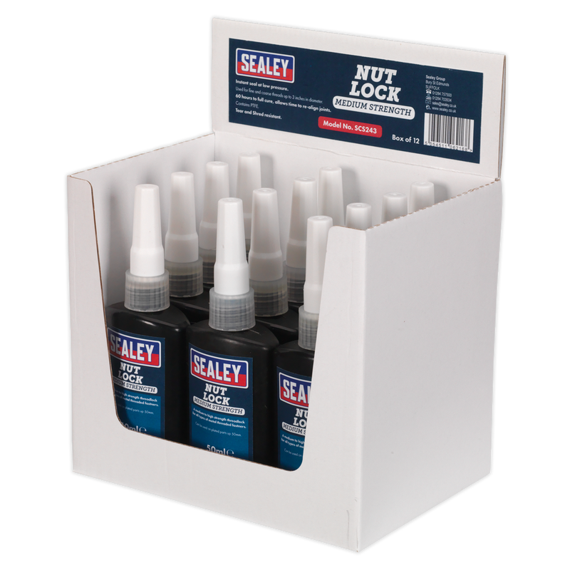 Sealey SCS243 Medium Strength Nut Lock 50ml - Pack of 12 - additional view 2
