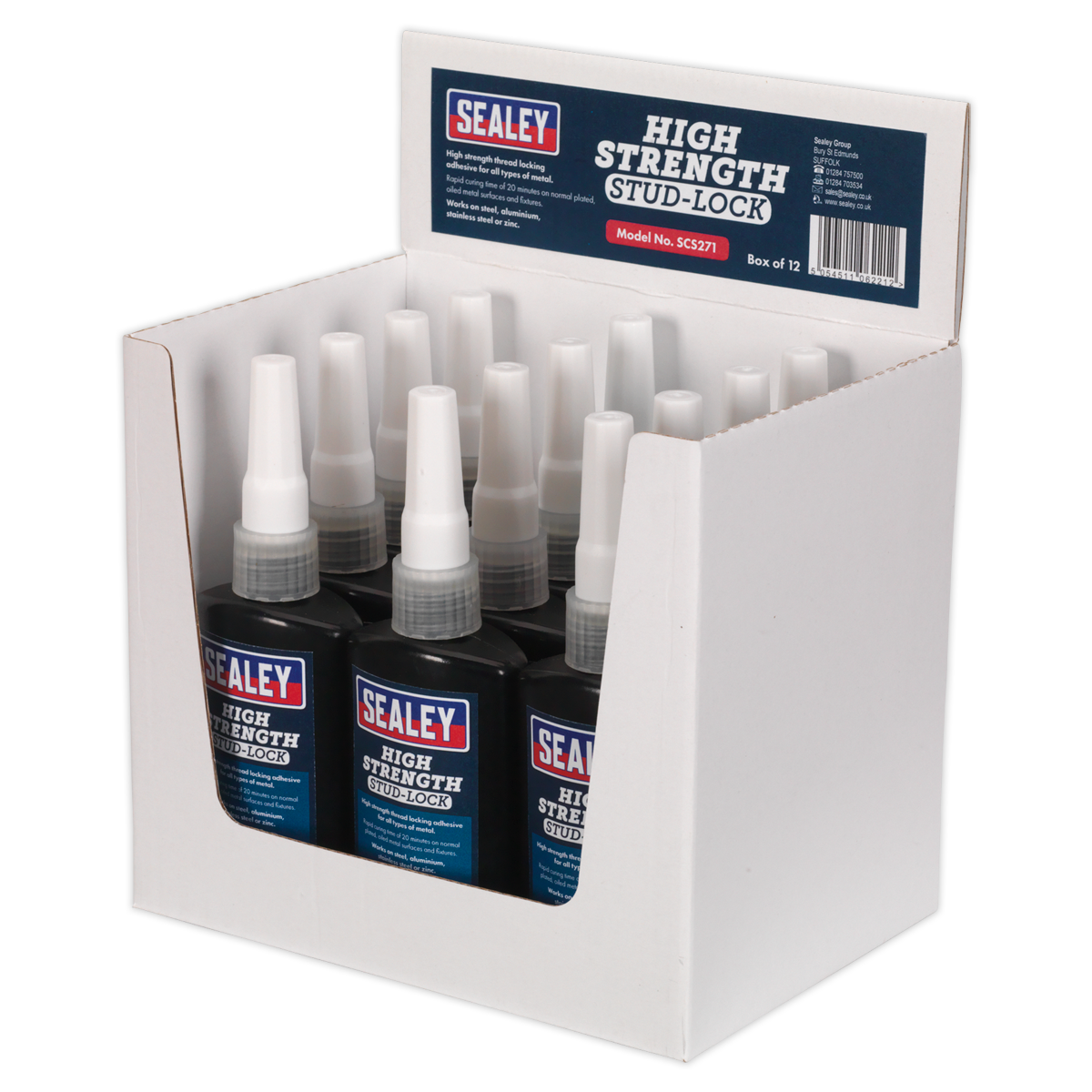 Sealey SCS271 High Strength Stud Lock 50ml - Pack of 12 - additional view 2