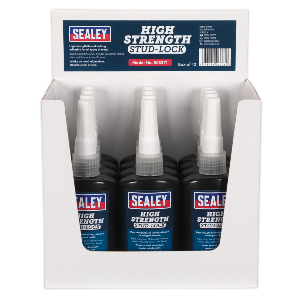 Sealey SCS271 High Strength Stud Lock 50ml - Pack of 12 - additional view 3