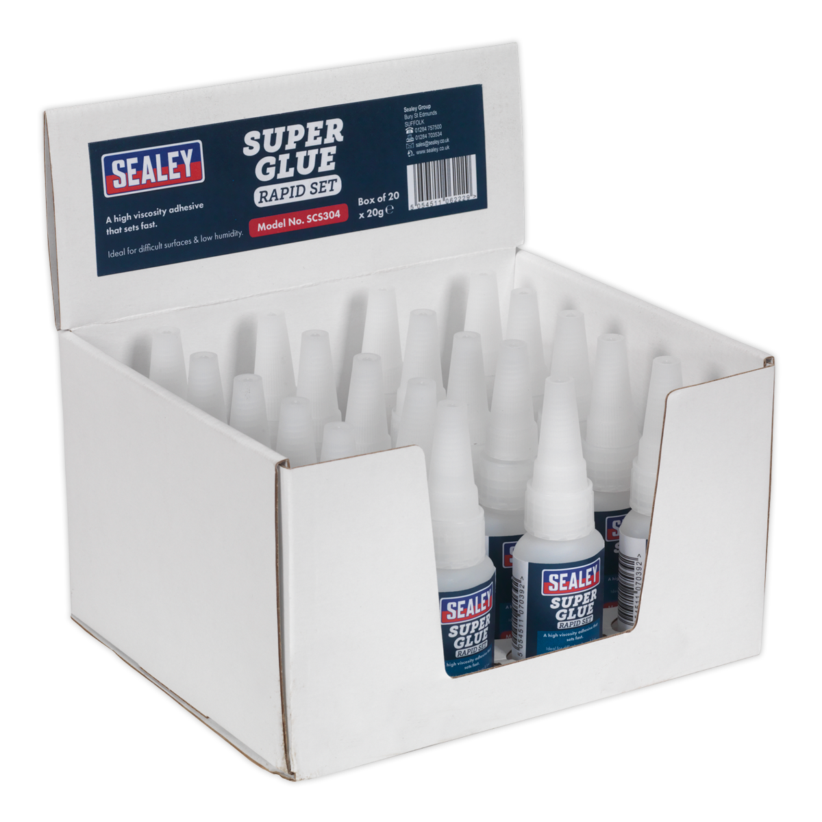 Sealey SCS304 Rapid Set Super Glue 20g - Pack of 20