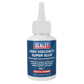 Sealey SCS305S High Viscosity Super Glue - Cyanoacrylate Adhesive, Fast-Bonding Formula 50g - Clear
