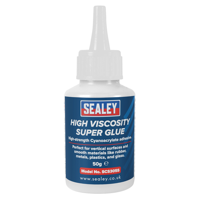 Sealey SCS305S High Viscosity Super Glue - Cyanoacrylate Adhesive, Fast-Bonding Formula 50g - Clear