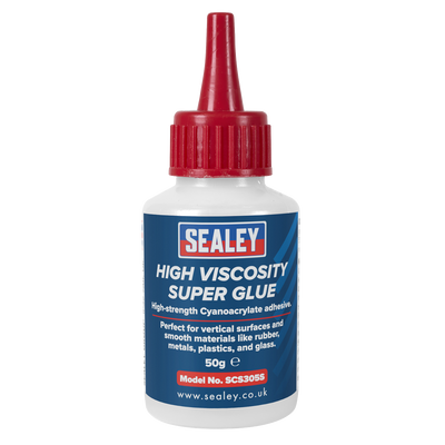 Sealey SCS305 High Viscosity Super Glue - Cyanoacrylate Adhesive, Fast-Bonding Formula 50g 25pc - Clear