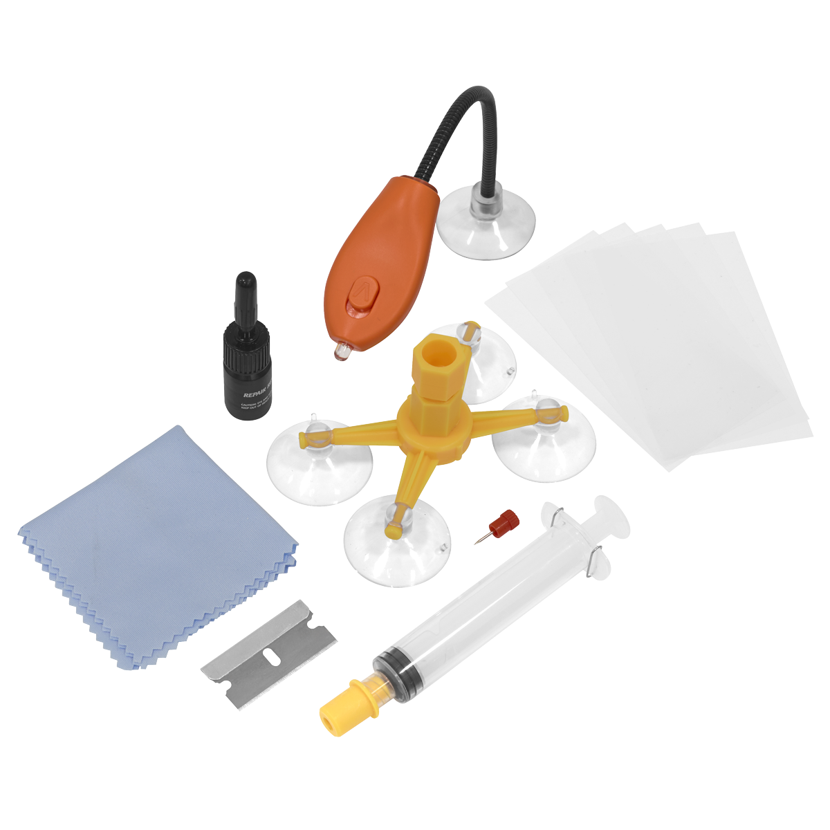 Sealey SCS902 Windscreen Repair Kit with UV Light