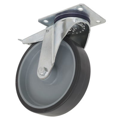 Sealey SCW2100SPLEM 100mm Castor Wheel with Swivel Plate & Total Lock
