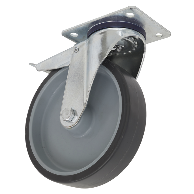 Sealey SCW2100SPLEM 100mm Castor Wheel with Swivel Plate & Total Lock