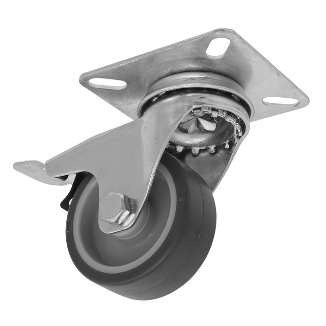 Sealey SCW250SPLEM 50mm Castor Wheel with Swivel Plate & Total Lock