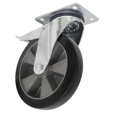 Sealey SCW5200SPLEM 200mm Castor Wheel with Swivel Plate & Total Lock
