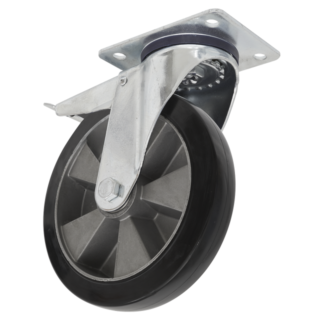 Sealey SCW5200SPLEM 200mm Castor Wheel with Swivel Plate & Total Lock