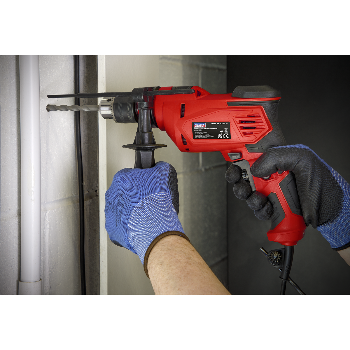 Sealey SD750 13mm Variable Speed Hammer Drill 750W/230V - additional view 4