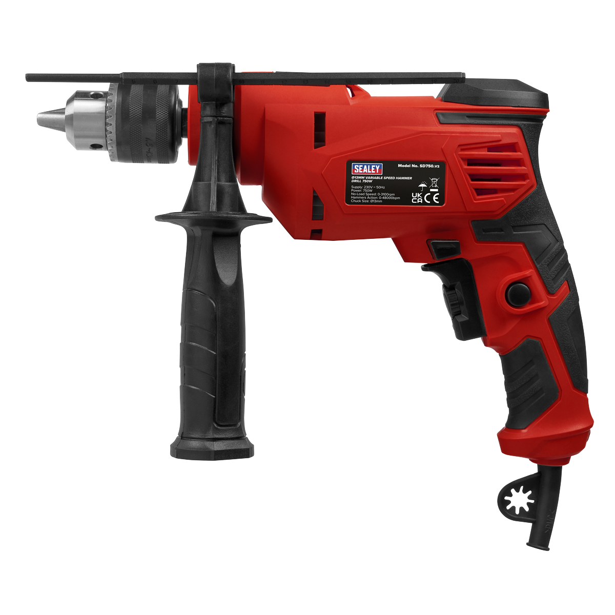 Sealey SD750 13mm Variable Speed Hammer Drill 750W/230V - additional view 3