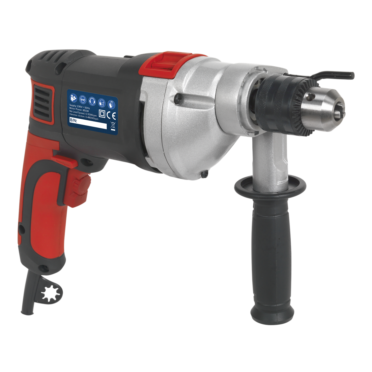 Sealey SD800 13mm Variable Speed Hammer Drill with Reverse 850W/230V - additional view 2