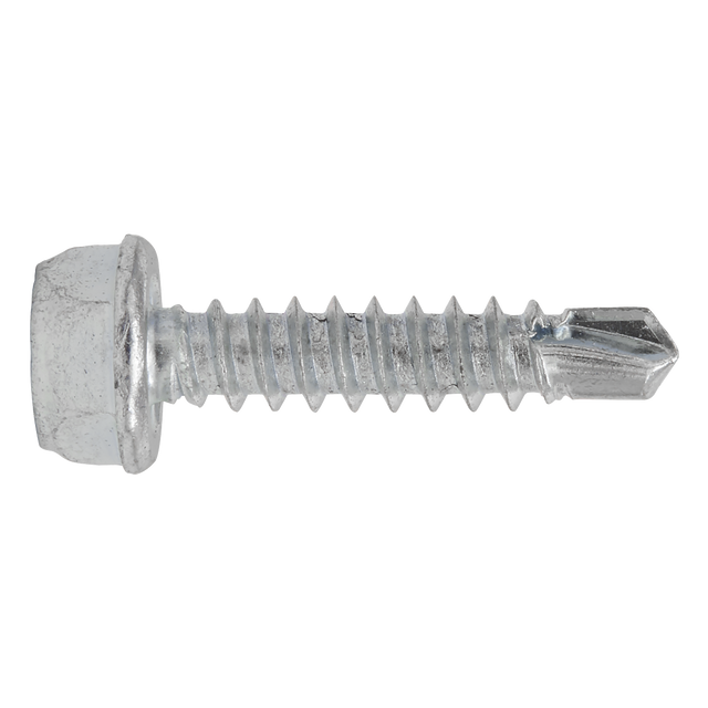 Sealey SDHX4219 Zinc Plated Self-Drilling Hex Head Screw 4.2 x 19mm - Pack of 100
