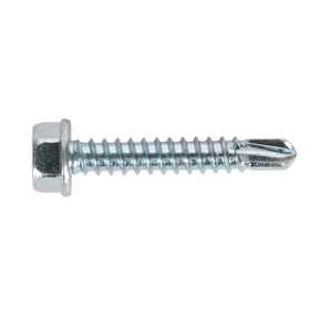 Sealey SDHX4225 Zinc Plated Self-Drilling Hex Head Screw 4.2 x 25mm - Pack of 100