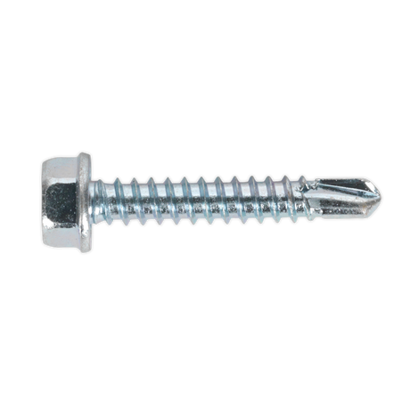 Sealey SDHX4225 Zinc Plated Self-Drilling Hex Head Screw 4.2 x 25mm - Pack of 100