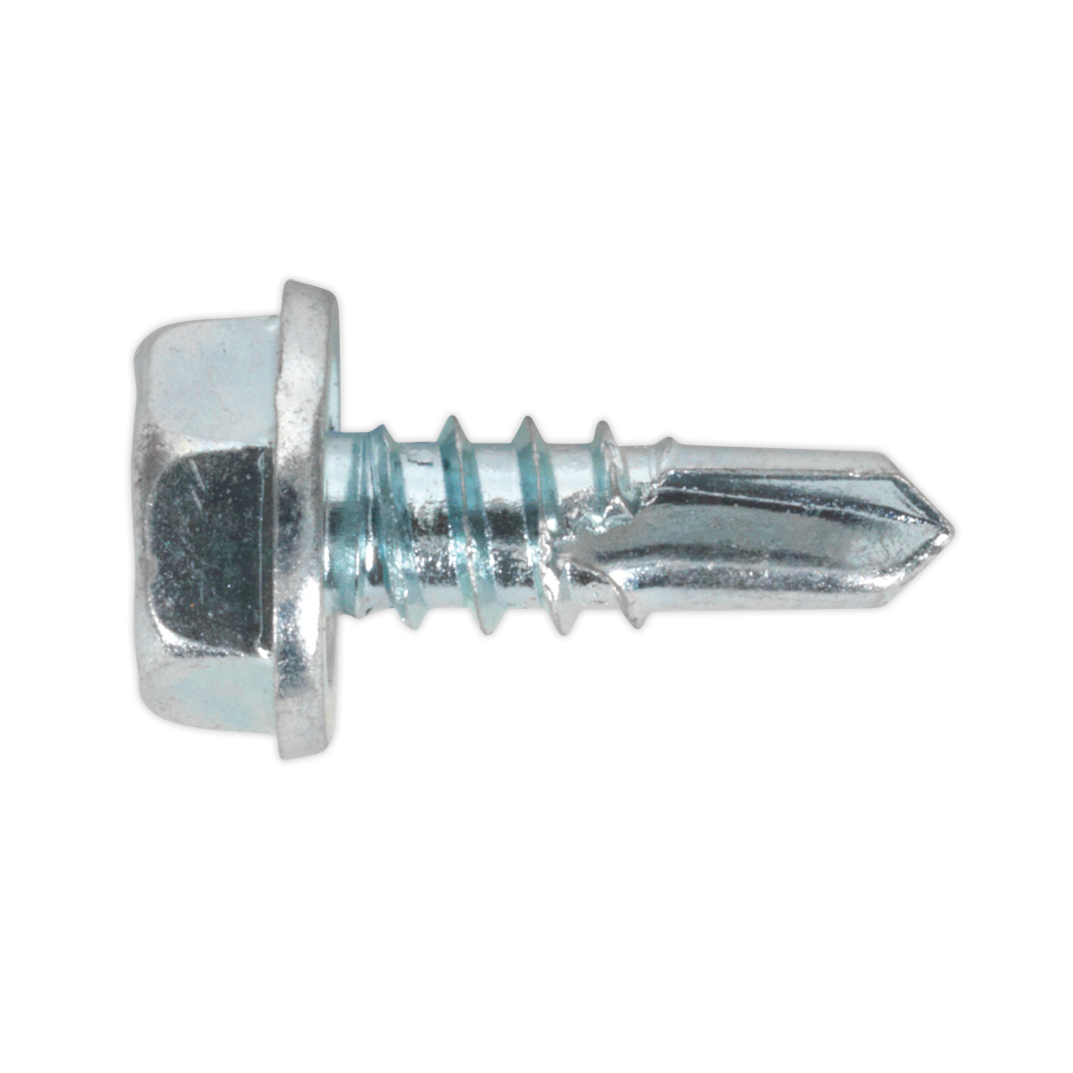 Sealey SDHX4813 Zinc Plated Self-Drilling Hex Head Screw 4.8 x 13mm - Pack of 100