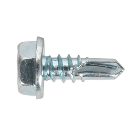 Sealey SDHX4813 Zinc Plated Self-Drilling Hex Head Screw 4.8 x 13mm - Pack of 100