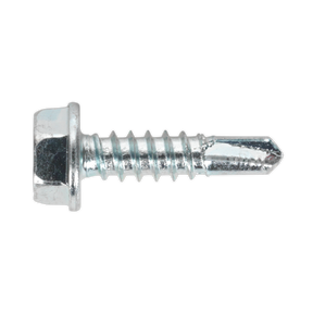 Sealey SDHX4819 Zinc Plated Self-Drilling Hex Head Screw 4.8 x 19mm - Pack of 100