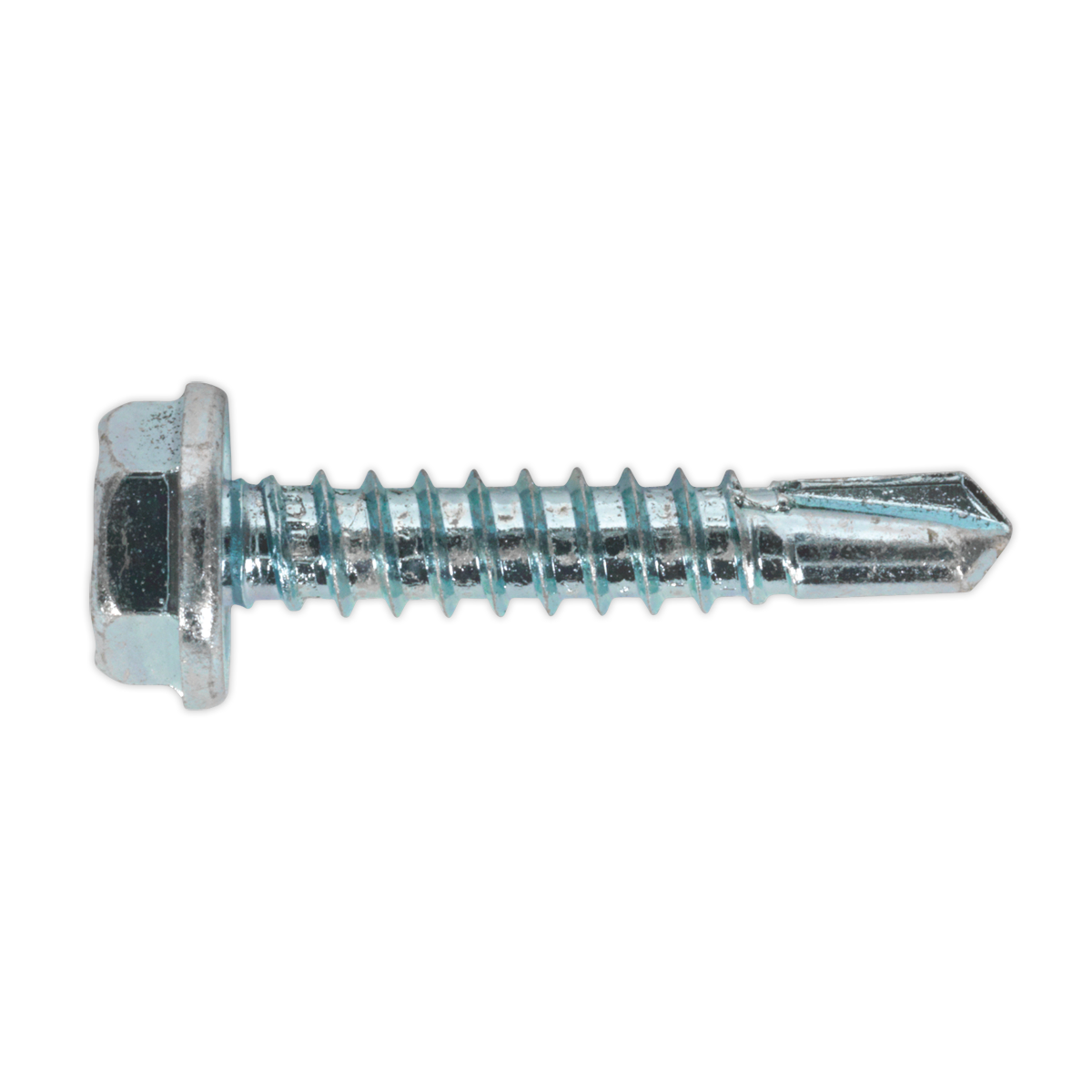 Sealey SDHX4825 Zinc Plated Self-Drilling Hex Head Screw 4.8 x 25mm - Pack of 100