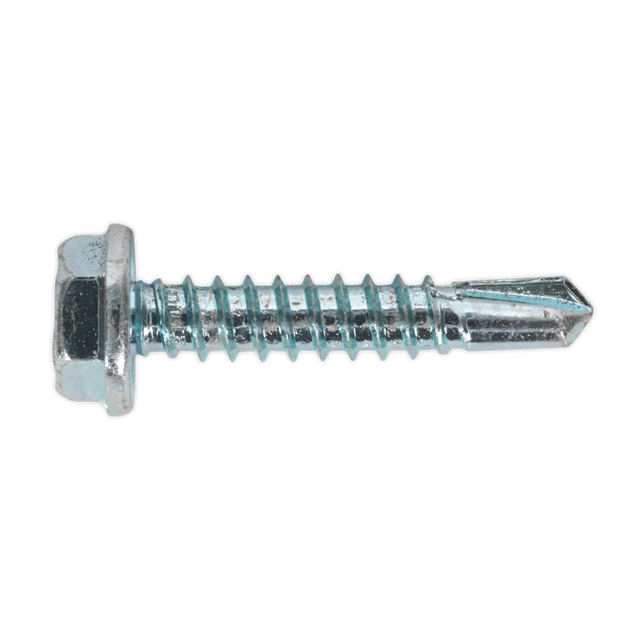 Sealey SDHX4825 Zinc Plated Self-Drilling Hex Head Screw 4.8 x 25mm - Pack of 100