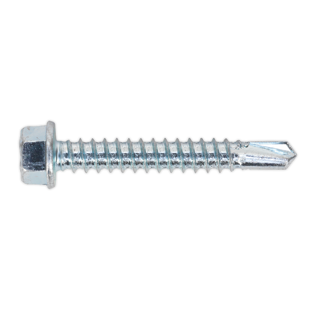Sealey SDHX5538 Zinc Plated Self-Drilling Hex Head Screw 5.5 x 38mm - Pack of 100