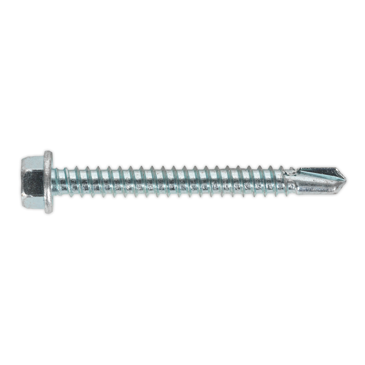 Sealey SDHX5550 Zinc Plated Self-Drilling Hex Head Screw 5.5 x 50mm - Pack of 100