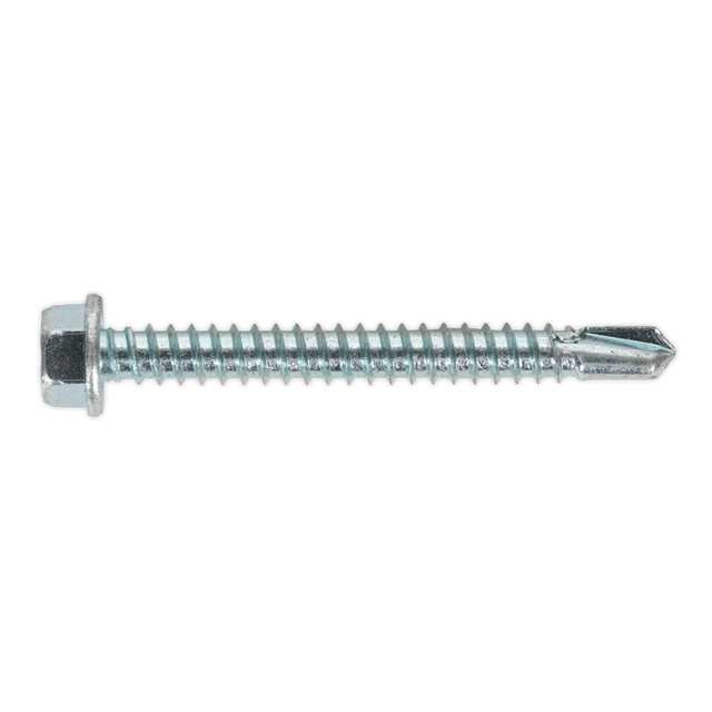 Sealey SDHX5550 Zinc Plated Self-Drilling Hex Head Screw 5.5 x 50mm - Pack of 100