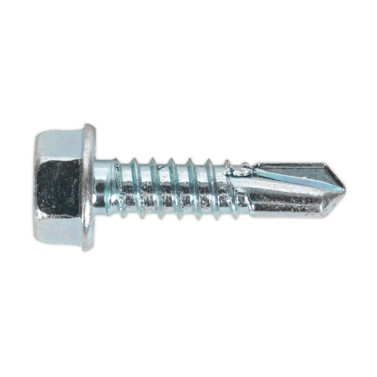 Sealey SDHX6325 Zinc Plated Self-Drilling Hex Head Screw 6.3 x 25mm - Pack of 100