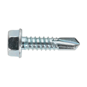 Sealey SDHX6325 Zinc Plated Self-Drilling Hex Head Screw 6.3 x 25mm - Pack of 100