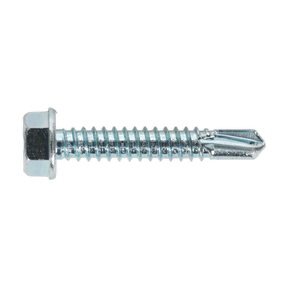 Sealey SDHX6338 Zinc Plated Self-Drilling Hex Head Screw 6.3 x 38mm - Pack of 100