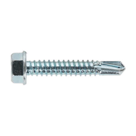 Sealey SDHX6338 Zinc Plated Self-Drilling Hex Head Screw 6.3 x 38mm - Pack of 100