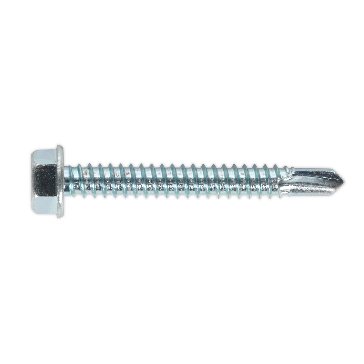 Sealey SDHX6350 Zinc Plated Self-Drilling Hex Head Screw 6.3 x 50mm - Pack of 100