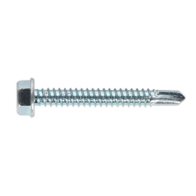 Sealey SDHX6350 Zinc Plated Self-Drilling Hex Head Screw 6.3 x 50mm - Pack of 100