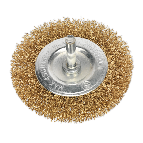 Sealey SFB75 75mm Crimped Flat Wire Brush with 6mm Shaft