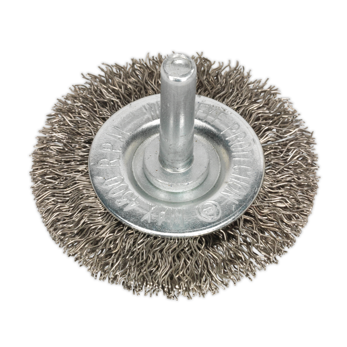 Sealey SFBS50 50mm Crimped Flat Wire Brush with 6mm Shaft