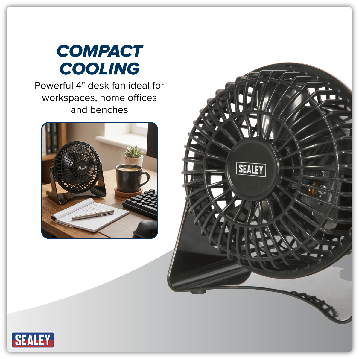 Sealey SFF04 4" Small Mini Desk Fan 230V - additional view 7