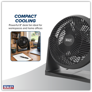 Sealey SFF08 8" Small Desk Fan 3-Speed 230V - additional view 8